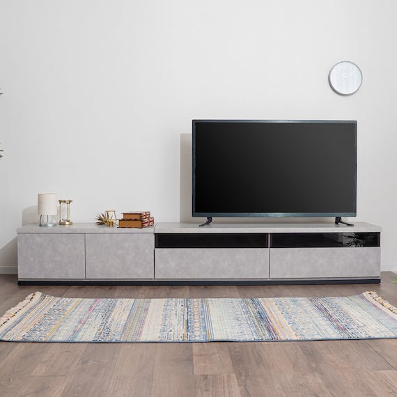 幅広ローボード 幅240cm (150+90セット GY) 1枚目画像