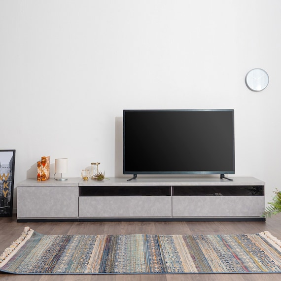 幅広ローボード 幅240cm (180+60セット GY) 1枚目画像