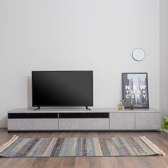 幅広ローボード 幅270cm (180+90セット GY) 1枚目画像