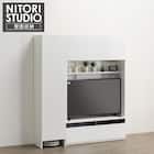 ハイテレビボード2点セット(UF01 120 /トールキャビネット45D-L WH) 1枚目画像