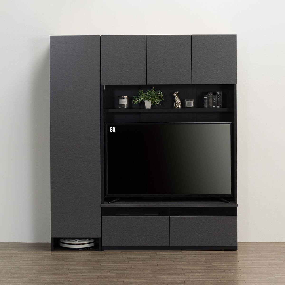 ハイテレビボード2点セット(UF01 120 /トールキャビネット45D-L GY