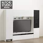 ハイテレビボード3点セット(UF01 150/ガラスドアキャビネットR45/トールキャビネット45D-L WH) 1枚目画像