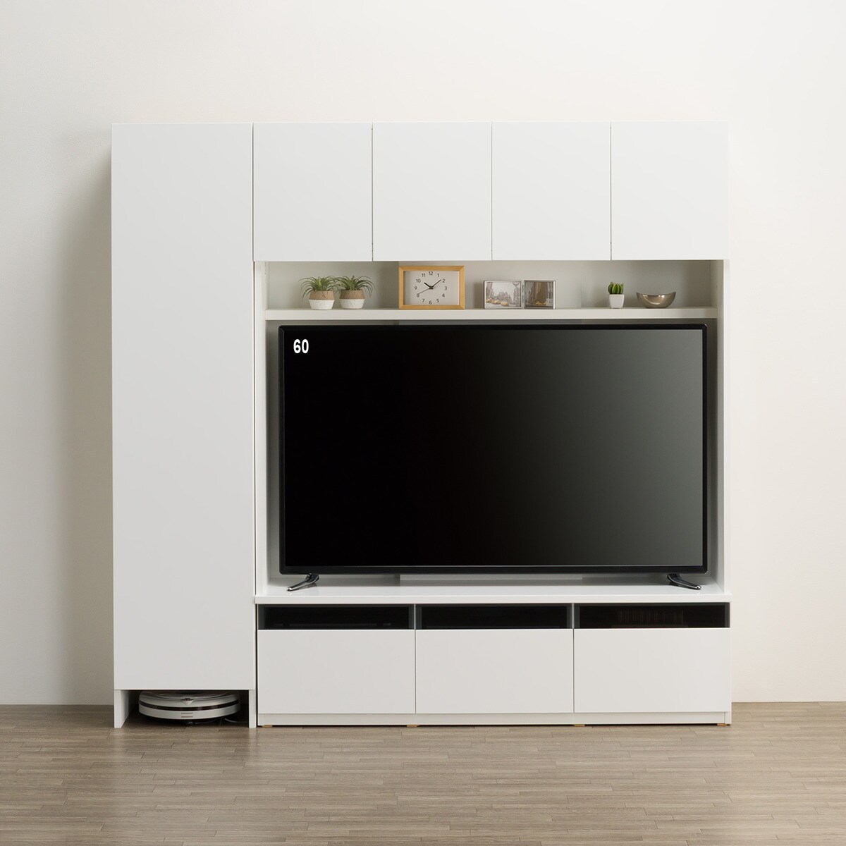 ハイテレビボード2点セット(UF01 150 /トールキャビネット45D-L WH