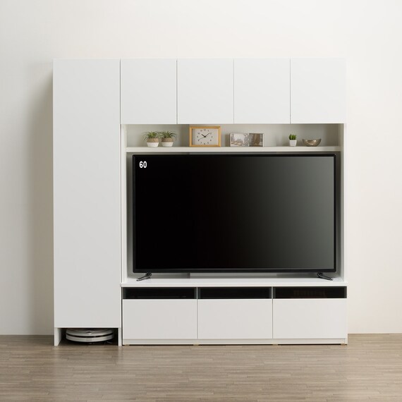 ハイテレビボード2点セット(UF01 150 /トールキャビネット45D-L WH 