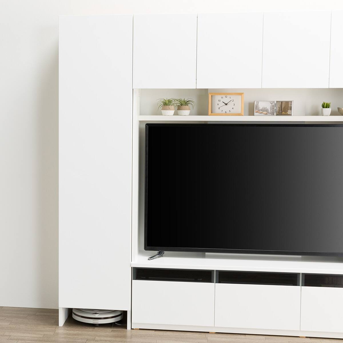 ハイテレビボード2点セット(UF01 150 /トールキャビネット45D-L WH 