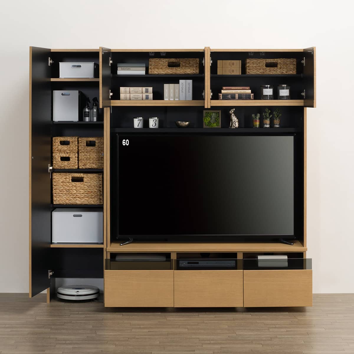 ハイテレビボード2点セット(UF01 150 /トールキャビネット45D-L LBR