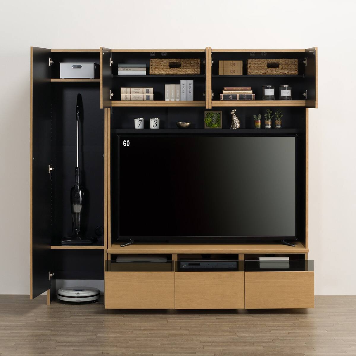 ハイテレビボード2点セット(UF01 150 /トールキャビネット45D-L LBR