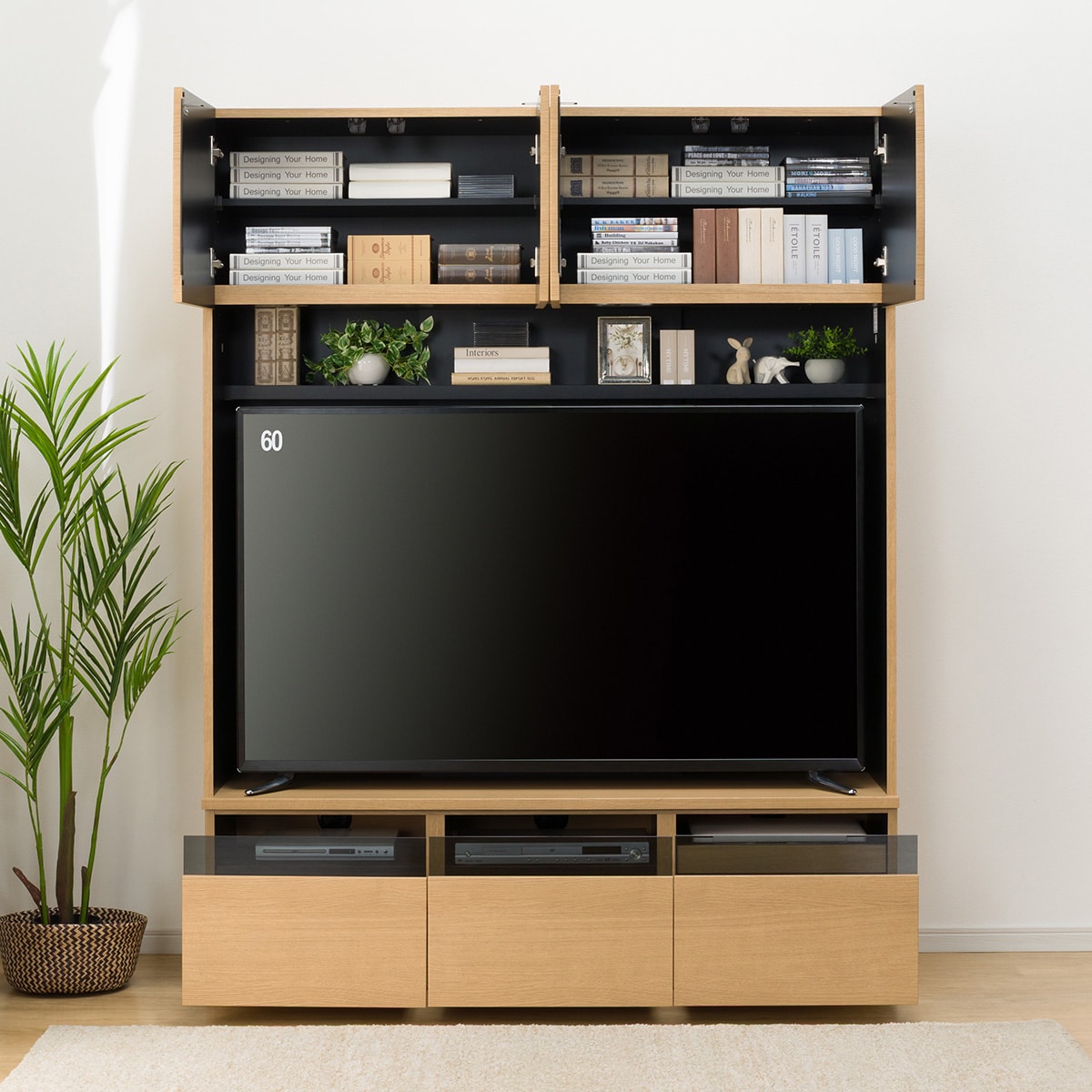 koko‼️ニトリ限定品 コード類背面収納付き　テレビボード 150 テレビボード(Nウォーレン 150セット DBR) | ニトリネット【公式