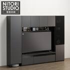 ハイテレビボード3点セット(UF01 150/ガラスドアキャビネットR45/トールキャビネット45D-L GY) 1枚目画像