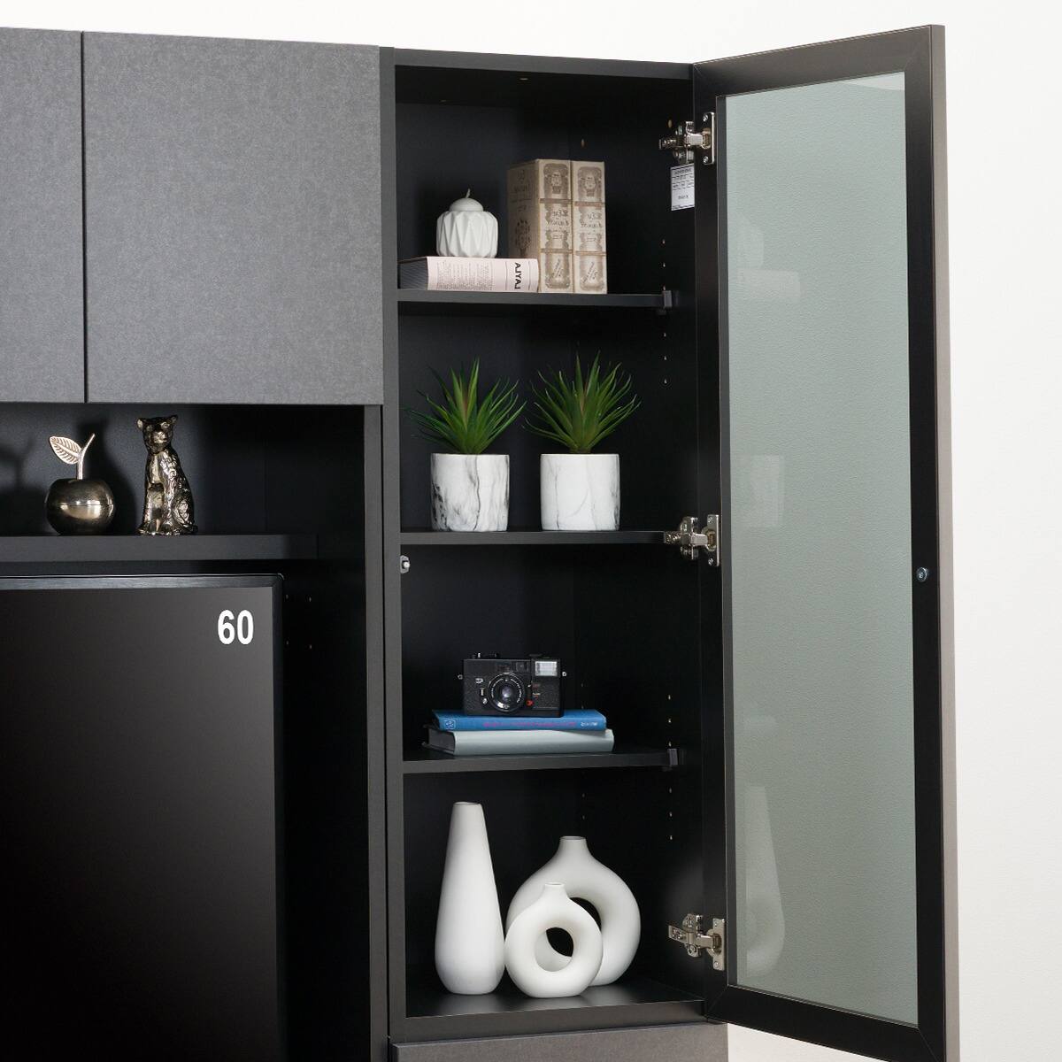 ハイテレビボード3点セット(UF01 150/ガラスドアキャビネットR45