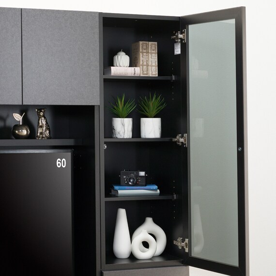 ハイテレビボード3点セット(UF01 150/ガラスドアキャビネットR45/トールキャビネット45D-L GY) 7枚目画像