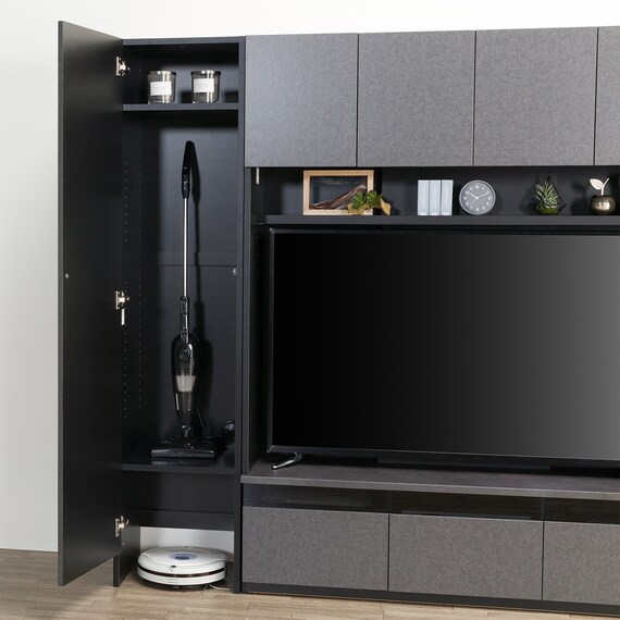 ハイテレビボード3点セット(UF01 150/ガラスドアキャビネットR45/トールキャビネット45D-L GY) 9枚目画像