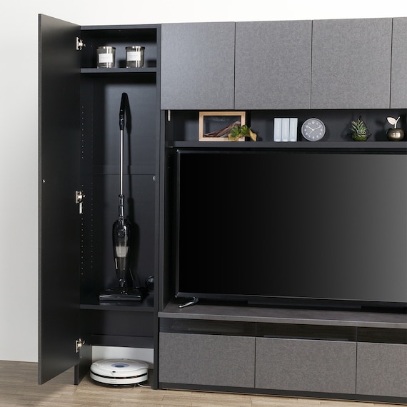 ハイテレビボード3点セット(UF01 150/ガラスドアキャビネットR45/トールキャビネット45D-L GY) 9枚目画像