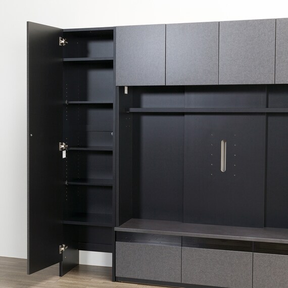 ハイテレビボード3点セット(UF01 150/ガラスドアキャビネットR45/トールキャビネット45D-L GY) 10枚目画像