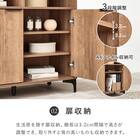 テレビ台にもなるキャビネット 2枚扉 (幅90cm DBR) 5枚目画像