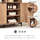 テレビ台にもなるキャビネット 2枚扉 (幅90cm DBR) 5枚目画像