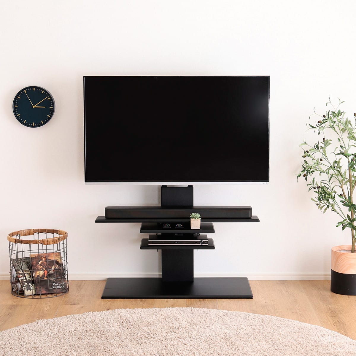壁寄せテレビスタンド(HT01 BKセット) | ニトリネット【公式】 家具