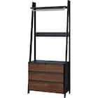 収納付きハンガーラック(ニーズ3 84 OP-3段 MBR/BK) 1枚目画像