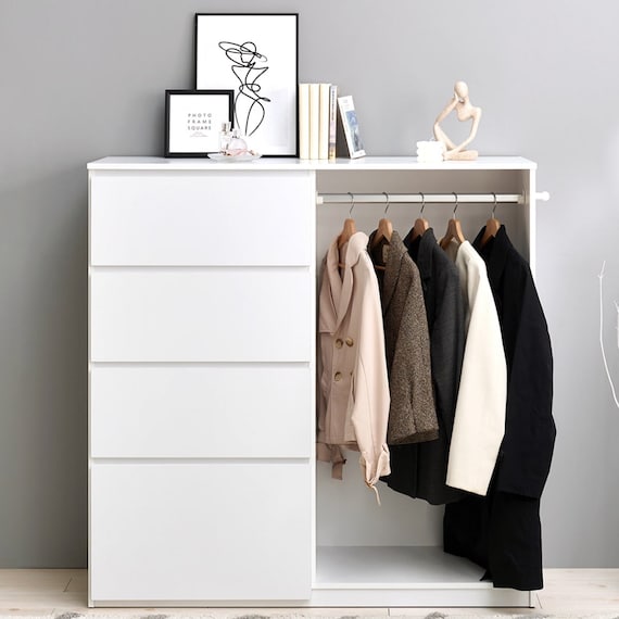 引出し付きハンガーラック (WH) 1枚目画像