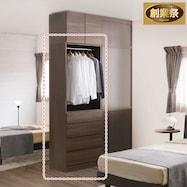 間仕切りワードローブハンガー+引出4杯【期間限定価格:11/28~1/5まで】