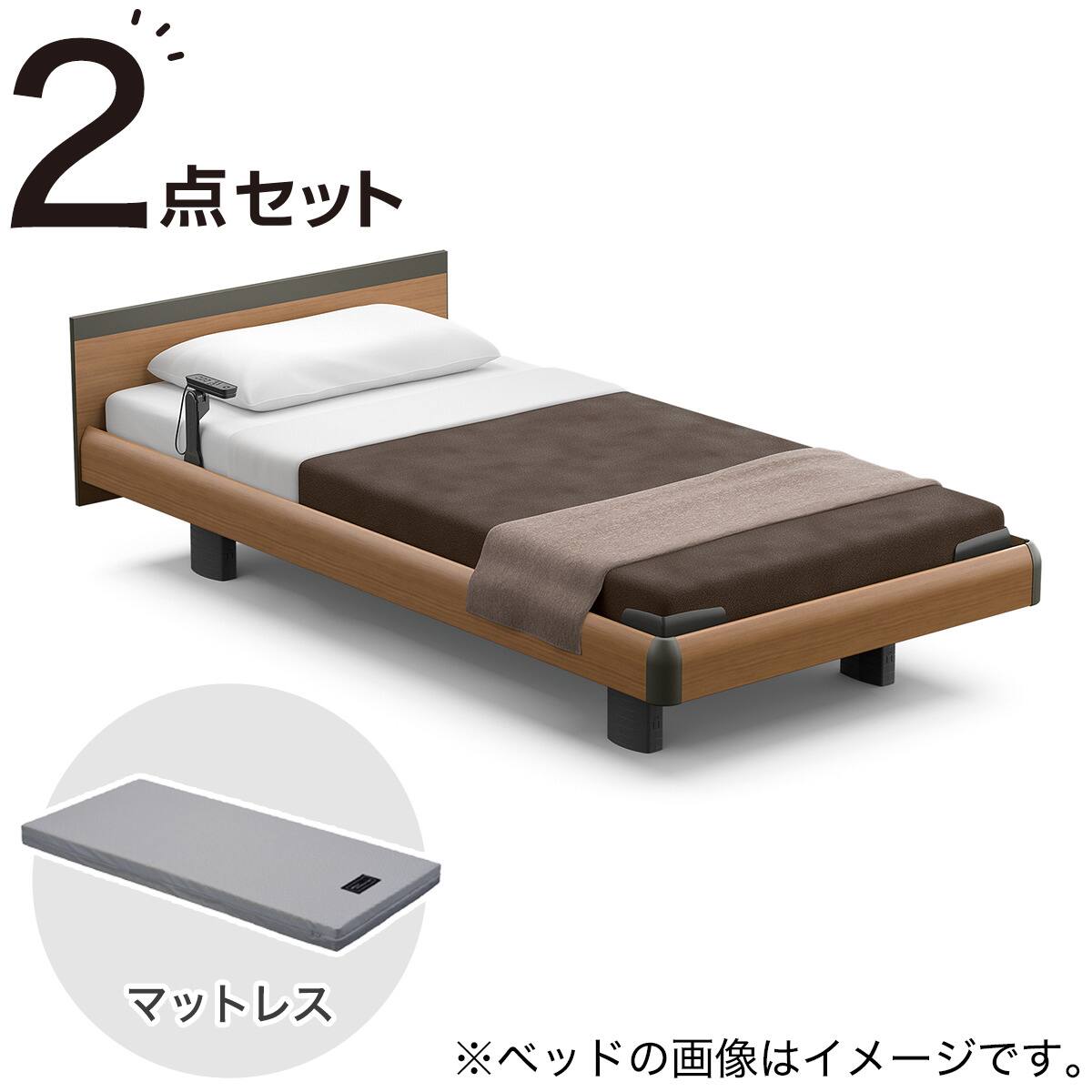 電動ベッド + マットレスセット シングル (RQ-A115スクエア MBR / RM