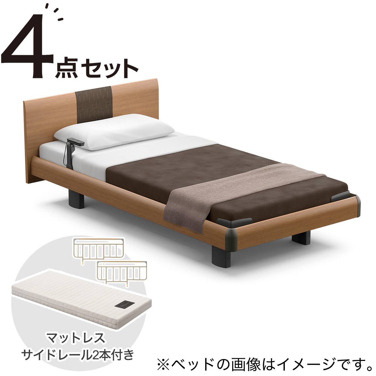 電動ベッド + マットレスセット シングル (RQ-A115ラウンド DBR / RM
