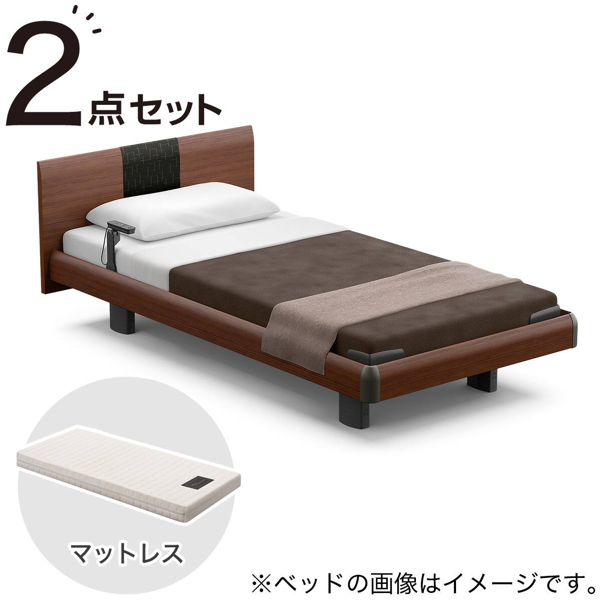 電動ベッド + マットレスセット シングル (RQ-A115ラウンド DBR / RB