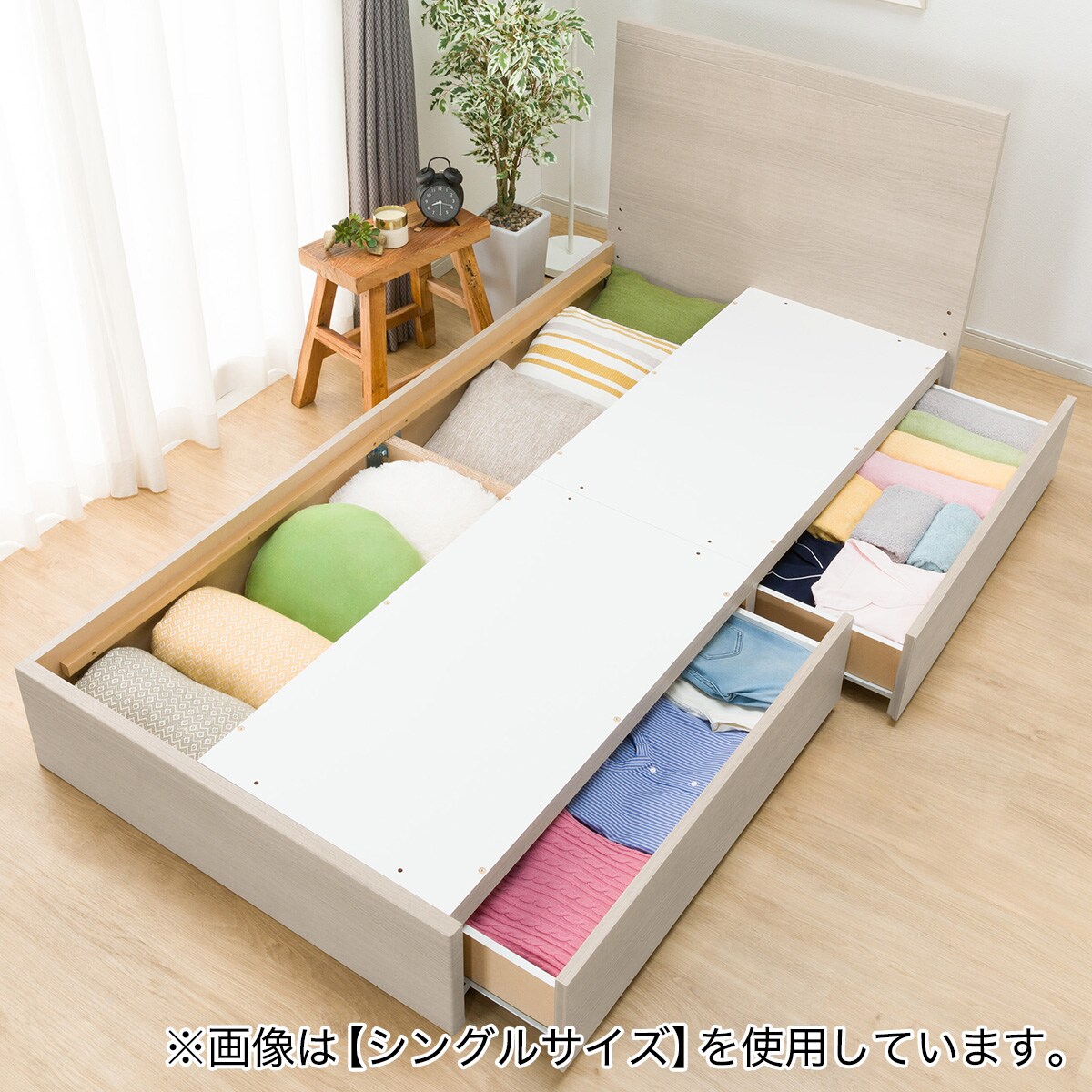 【東京都内23区配送無料】美品　ニトリ　ダブルベット　床置き　ブラック　フレーム 楽天市場】ダブルベッドフレーム (EB-002 引出し付き DR) ニトリ