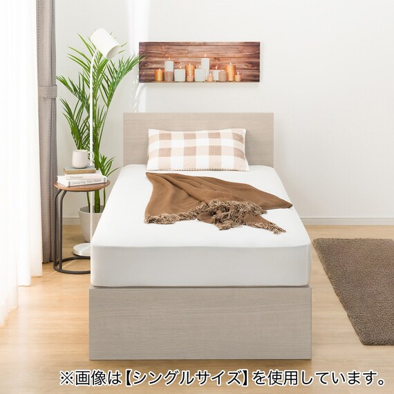 収納付きベッドフレーム クイーン フラットタイプ (NS-001 DR31 引き出し付き 深型 すのこ GW) 5枚目画像