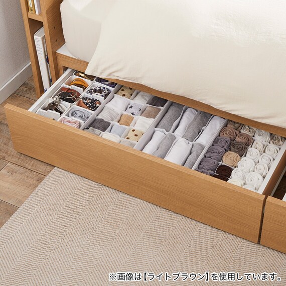 収納付きベッドフレーム クイーン フラットタイプ (NS-001 DR31 引き出し付き 深型 すのこ GW) 15枚目画像
