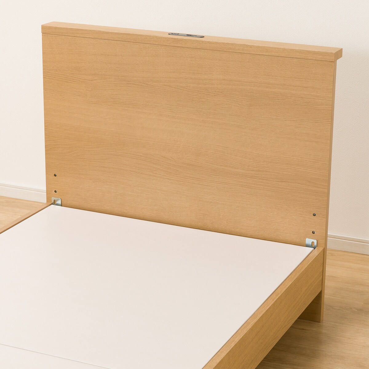 シングル ミニ棚付きベッドフレーム(NS-002 LEG/LOW 床板 LBR