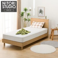 シングル ミニ棚付きベッドフレーム(NS-002 LEG/LOW すのこ LBR)