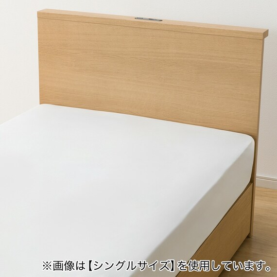 収納付きベッドフレーム セミダブル 棚付きタイプ (NS-002 DR25 引き出し付き 床板 LBR) 8枚目画像