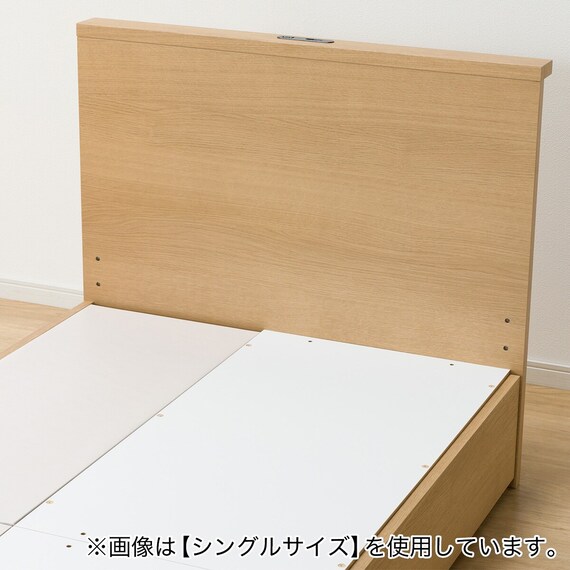 収納付きベッドフレーム セミダブル 棚付きタイプ (NS-002 DR25 引き出し付き 床板 LBR) 9枚目画像