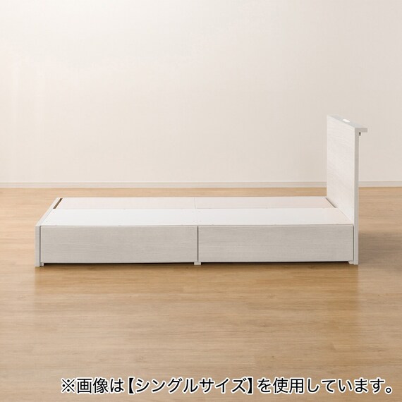 収納付きベッドフレーム ダブル 棚付きタイプ (NS-002 DR25 コンセント 