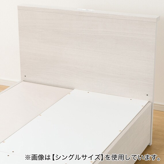 収納付きベッドフレーム ダブル 棚付きタイプ (NS-002 DR31 コンセント 