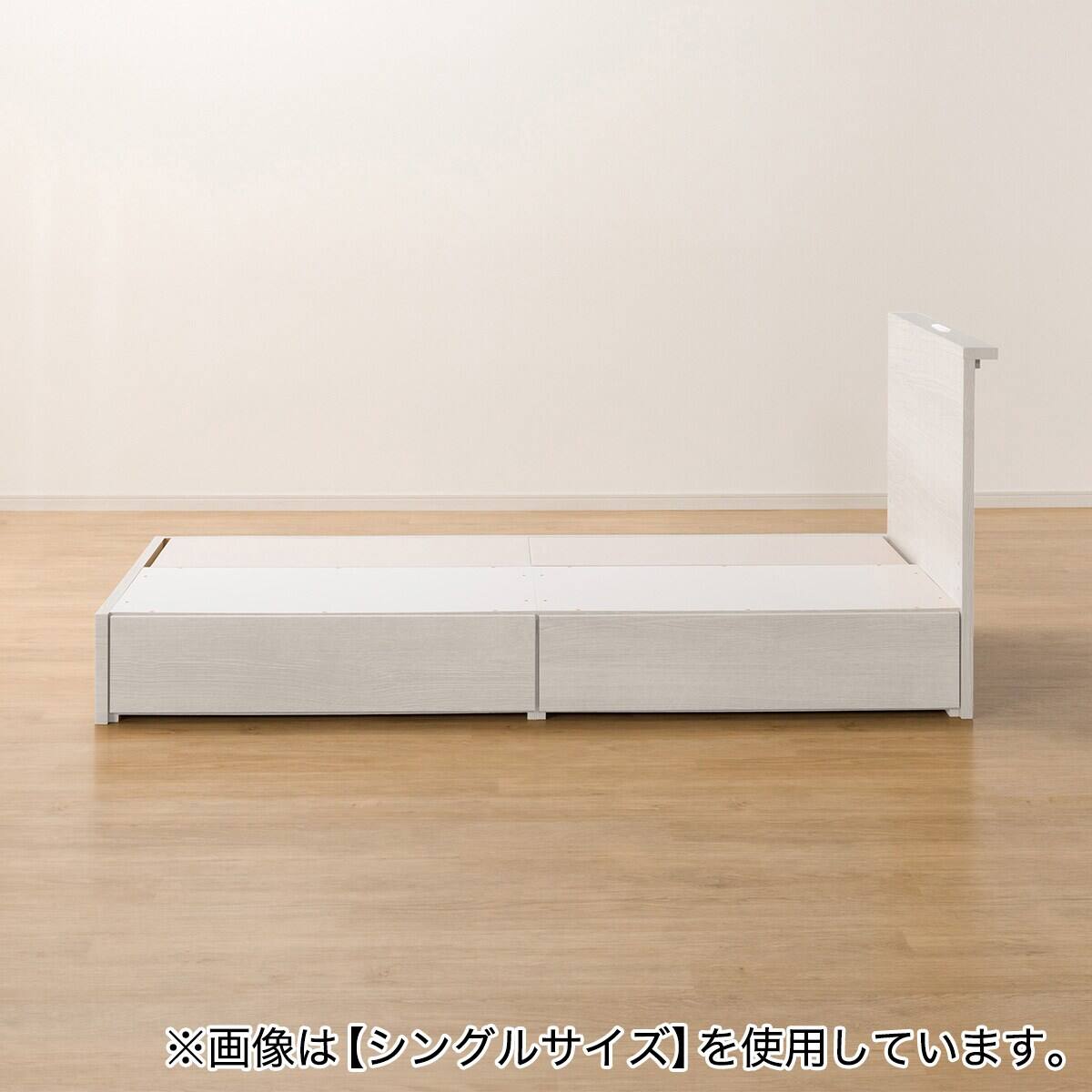 収納付きベッドフレーム クイーン 棚付きタイプ (NS-002 DR25