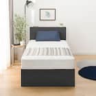 収納付きベッドフレーム シングル 棚付きタイプ (NS-002 DR31 引き出し付き 深型 すのこ BK) 6枚目画像