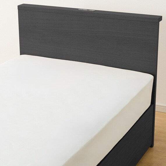 収納付きベッドフレーム シングル 棚付きタイプ (NS-002 DR31 引き出し付き 深型 すのこ BK) 9枚目画像