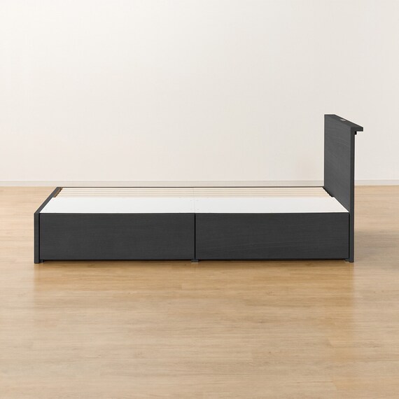 収納付きベッドフレーム シングル 棚付きタイプ (NS-002 DR31 引き出し付き 深型 すのこ BK) 11枚目画像