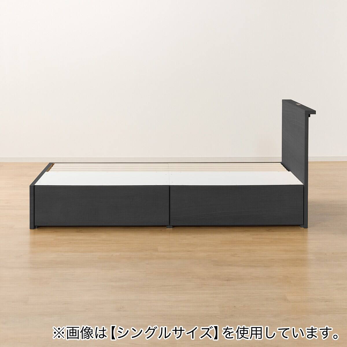 収納付きベッドフレーム セミダブル 棚付きタイプ (NS-002 DR31