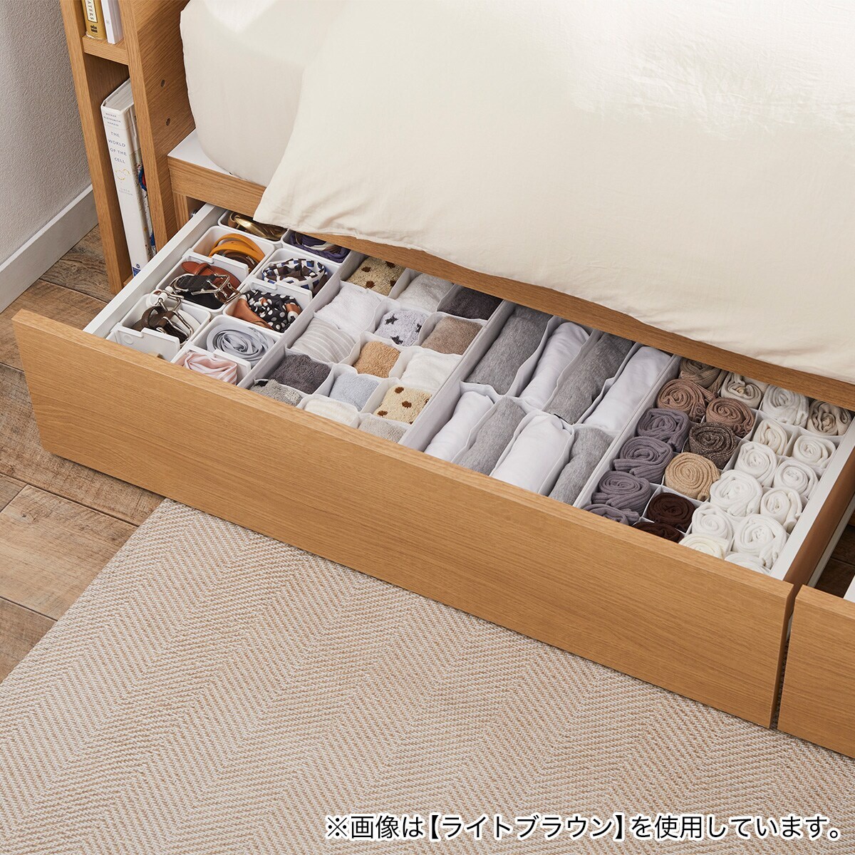 クイーン ミニ棚付きベッドフレーム(NS-002 深型/床板 BK) | ニトリ