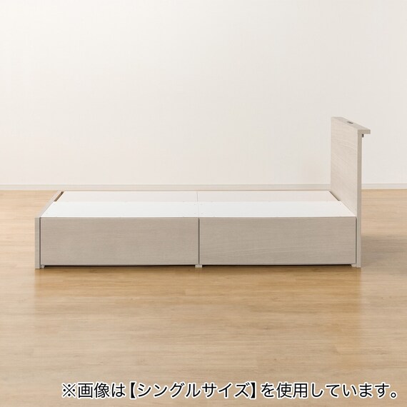 収納付きベッドフレーム セミダブル 棚付きタイプ (NS-002 DR31 