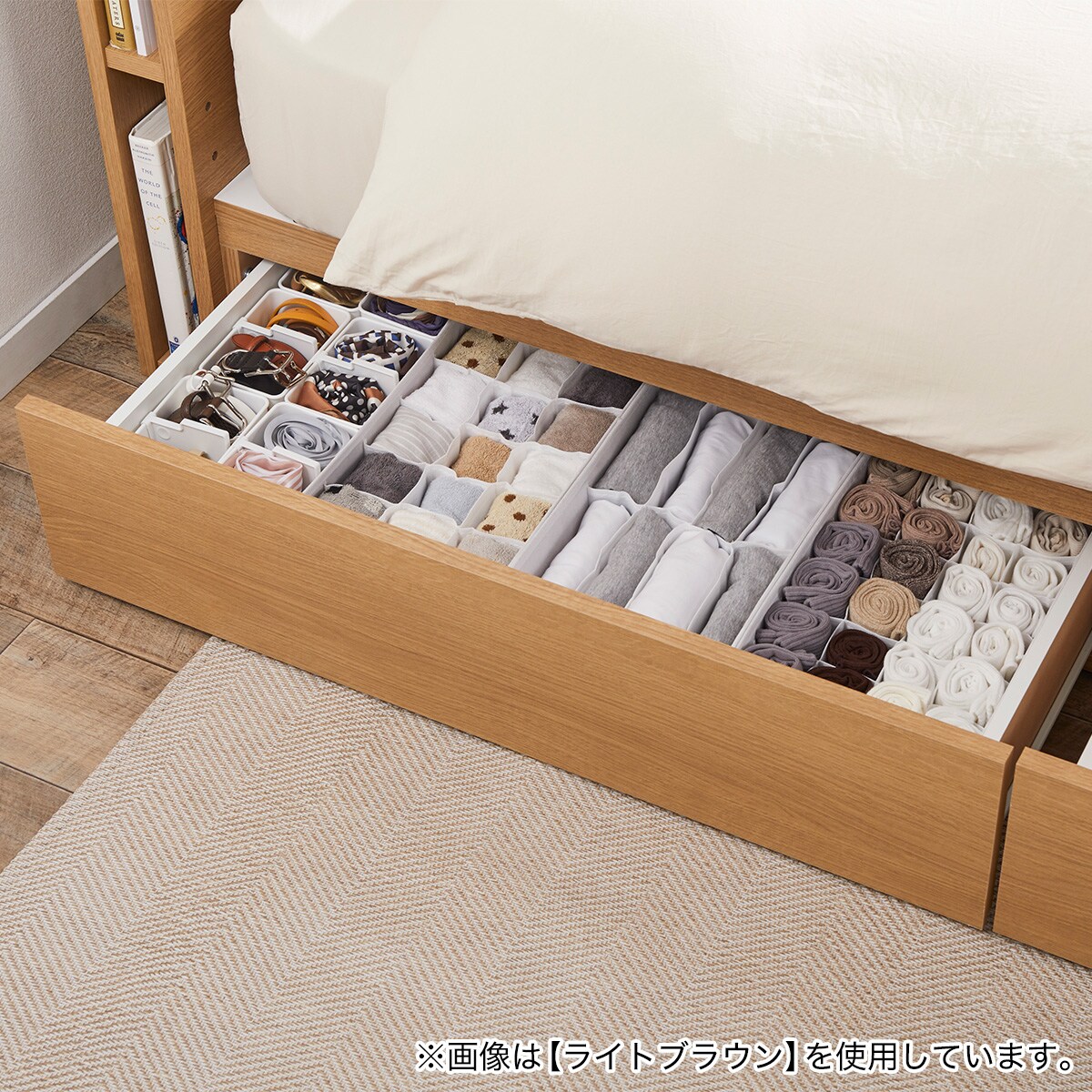 クイーン ミニ棚付きベッドフレーム(NS-002 深型/床板 GY) | ニトリ