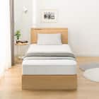 シングル 棚・サイド収納付きベッドフレーム(NS-003 浅型/床板 LBR) 5枚目画像