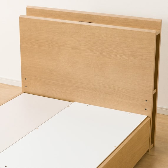 シングル 棚・サイド収納付きベッドフレーム(NS-003 浅型/床板 LBR) 9枚目画像