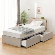 収納付きベッドフレーム 棚・サイド収納付きタイプ (NS-003 DR31 引き出し付き 深型 床板)