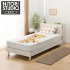 シングル 棚・サイド収納付きベッドフレーム(NS-003 LEG/LOW すのこ WW) 1枚目画像