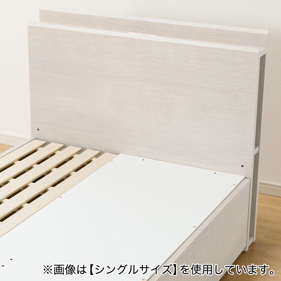 収納付きベッドフレーム セミダブル 棚・サイド収納付きタイプ (NS-003 DR31 引き出し付き 深型 すのこ WW) 10枚目画像