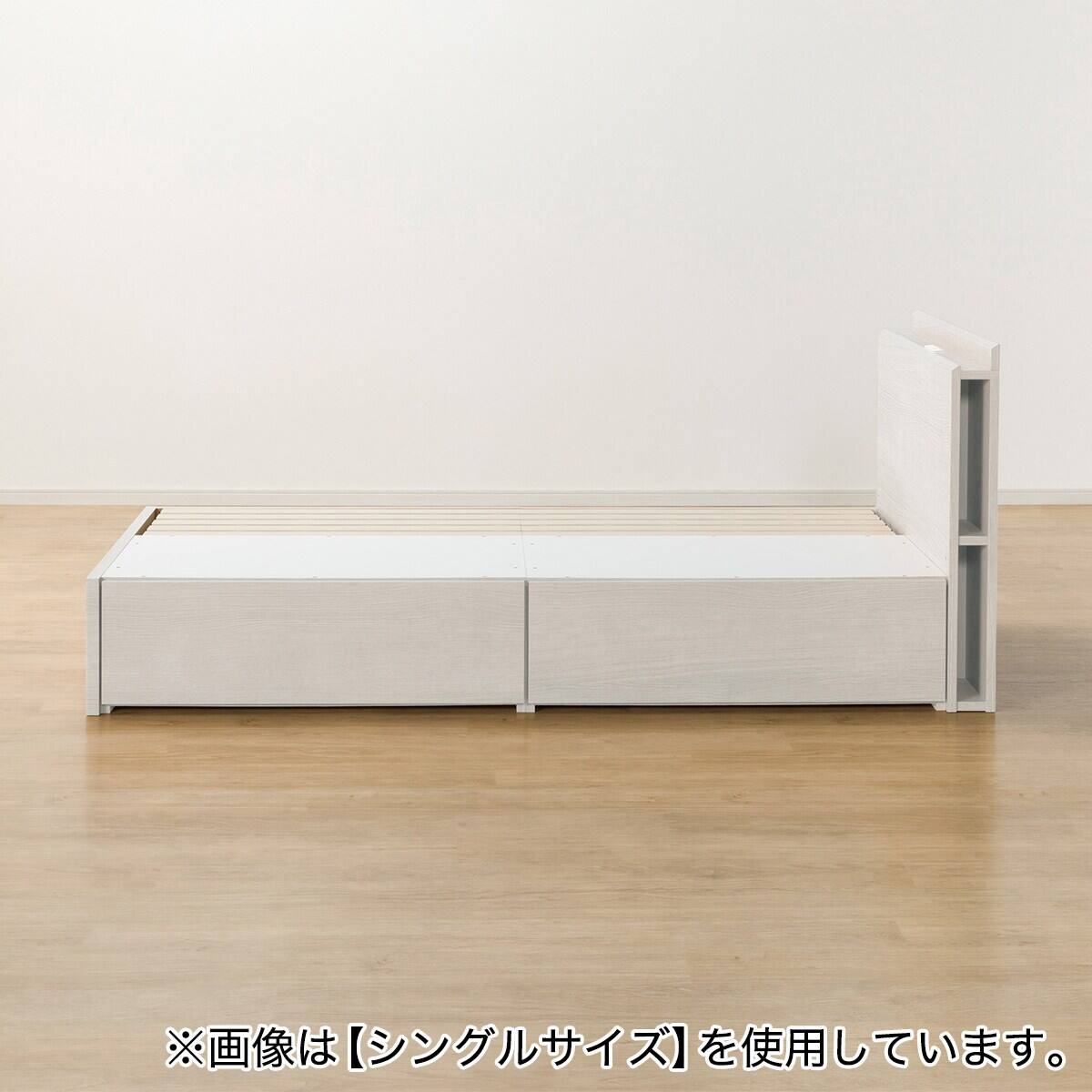収納付きベッドフレーム セミダブル 棚・サイド収納付きタイプ (NS-003